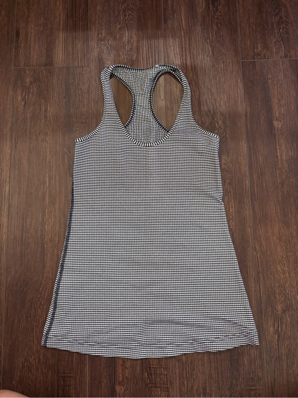 Lululemon Women’s Navy and White Racerback Tank Top